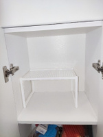 Полка пластиковая Лофт настольная, набор 4шт, цвет белый / подставка для ванной, на кухню / органайзер в шкаф для специй #21, Лилия Г.