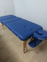 Массажный стол Мед-Мос JF-AY01, складной, деревянный, 3-секционный, синий, кушетка для массажа #5, Аида Ю.
