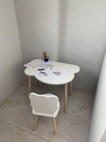 Детский стол облако и стул мишка / комплект с ножками цилиндрической формы/RuLes #8, Анастасия Б.