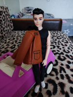 Шарнирная кукла мальчик Модный Кен в черной кожаной куртке с замком, 30 см, кукла мужчина, друг Барби #56, Татьяна М.