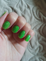 Masura Лак для ногтей Пикник в Любимом Парке, неоновый зеленый с глиттером , 11 мл #7, Виктория