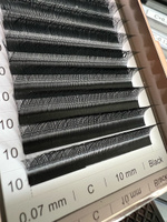 Ресницы для наращивания 2D YASSE YY - формы, готовые пучки С 0.07 отдельные длины 10 мм #33, Анастасия Л.