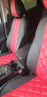 Чехлы на сиденья Mazda CX-5 (2) / Авточехлы на сидения Мазда СХ5 2 Active/Suprime (2017-2023) / Экокожа Красный / Двойной ромб / Комплектация 400-50 #1, Наталья И.