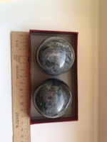 Массажные шары Баодинг - диаметр 50-52 мм, натуральный камень, мраморная крошка, цвет серый, 2 шт - для стоунтерапии, здоровья и антистресса #7, Николай Ж.