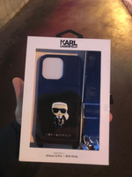 Чехол Karl Lagerfeld Crossbody Cardslot накладка на Apple iPhone 13 Pro / для Айфон 13 Про из экокожи с ремешком через плечо, на шею, с карманом для карт Ikonik metal, черный #7, Алексей М.