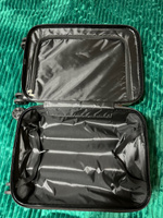 Чемодан на колесах Черный, размер S, ударопрочный, в отпуск, багаж, чемодан пластиковый Ridberg Travel #44, Евгения С.