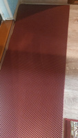 EVA Эва коврик в ванную комнату и туалет, 140х65 см универсальный, РОМБ бордовый #2, Салават А.