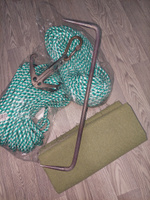 Шнур плетеный (веревка) полипропиленовый с сердечником высокопрочный 8 мм 30 м зеленый и белый, шнур #118, Эльмир Б.