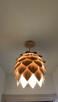 Люстра Крымская шишка №1, светильник деревянный из шпона ясеня, Е27, 33х32 см #1, Виктория