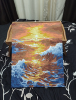 Картина по номерам на холсте 40х50 "Море в лучах солнца"/ картина по номерам на подрамнике #82, Ольга Л.
