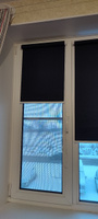 Рулонные шторы Омега черный не блэкаут на окна без сверления 40 на 190 #1, Елизавета Т.