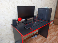 Стол письменный. Стол компьютерный Sanflor. Черный с красным #3, Максим Котоливец