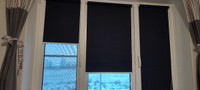 Рулонные шторы Омега черный не блэкаут на окна без сверления 40 на 190 #2, Елизавета Т.