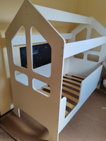 Кровать-домик детская СПИТ САМ с бортиком под матрас 160х80, БазисВуд, вход слева, цвет белый #7, Анастасия К.