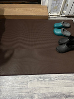 EVA Эва коврик придверный входной в прихожую для обуви, 135х100 см, СОТЫ, коричневый с коричневым кантом #53, Елена О.