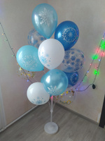 Воздушные шары "Новый год! Снежинки", 30 см, набор 10 штук, 5 дизайнов #41, Людмила А.