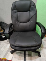 Кресло компьютерное для руководителя Бюрократ CH 668, эко-кожа, черный. Офисное кресло с механизмом качания #192, Антаков А.