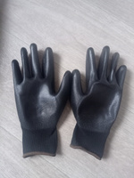Перчатки нейлоновые с полиуретановым покрытием, рабочие, хозяйственные Gward Black PU1001 черного цвета, размер 10 (XL), 12 пар #7, Юрий Ю.