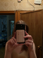 Картхолдер-магнитная подставка MagSafe для Apple iPhone розовый, пудровый/ Картхолдер на айфон / держатель для телефтона с картхолдером / Визитница магсейф #3, Елена К.