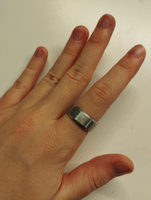 Кольцо широкое, унисекс, цвет серебро, ширина 8 мм, размер 17,5 #119, Анна М.