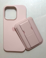 Картхолдер-магнитная подставка MagSafe для Apple iPhone розовый, пудровый/ Картхолдер на айфон / держатель для телефтона с картхолдером / Визитница магсейф #1, Екатерина П.