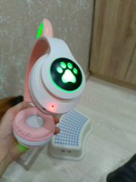 Наушники беспроводные, с ушками, Bluetooth, светящиеся детские, розовые, встроенный микрофон #114, Михаил К.