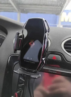 Универсальный автомобильный держатель для телефона с беспроводной зарядкой iPhone Android "B&E", крепление на воздухоотвод (подставка для телефона в машину, с автозажимом #2, Эльвира Д.