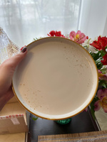 Тарелка с бортиком десертная фарфоровая Magistro "Церера", диаметр 20 см, цвет белый #34, Изабелла П.