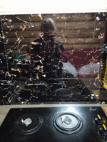 Защитный экран из закаленного стекла на кухонный фартук Normand, прозрачный, 600 х 600 мм #3, Любовь П.