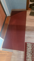 EVA Эва коврик в ванную комнату и туалет, 140х65 см универсальный, РОМБ бордовый #3, Салават А.