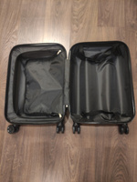 Чемодан на колесах Черный, размер S, ударопрочный, в отпуск, багаж, чемодан пластиковый Ridberg Travel #33, Ольга Р.